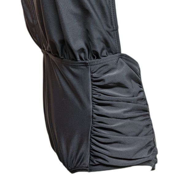 Zeraca Swimsuit Medium Plunge Halter One-Piece Tie Back Black M NWT NEW - Picture 5 of 10